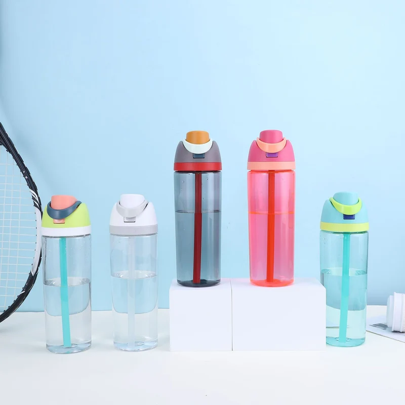 Cute High-Appearance Water Bottle with Straw for Girls, Suitable for Sports and Outdoor Use, Children's Plastic Cup, Gift, Household Water Jug, Leak-Proof and Sealed