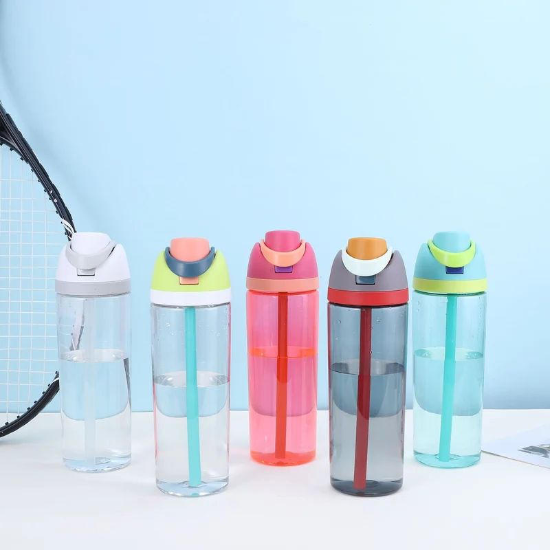 Cute High-Appearance Water Bottle with Straw for Girls, Suitable for Sports and Outdoor Use, Children's Plastic Cup, Gift, Household Water Jug, Leak-Proof and Sealed