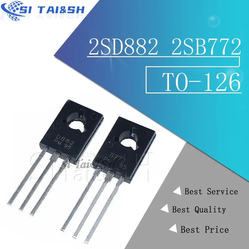 Si Tai&SH 20PCS 2SD882 2SB772 TO-126 ( 10PCS D882 + 10PCS B772 ) TO126 new and original Data system