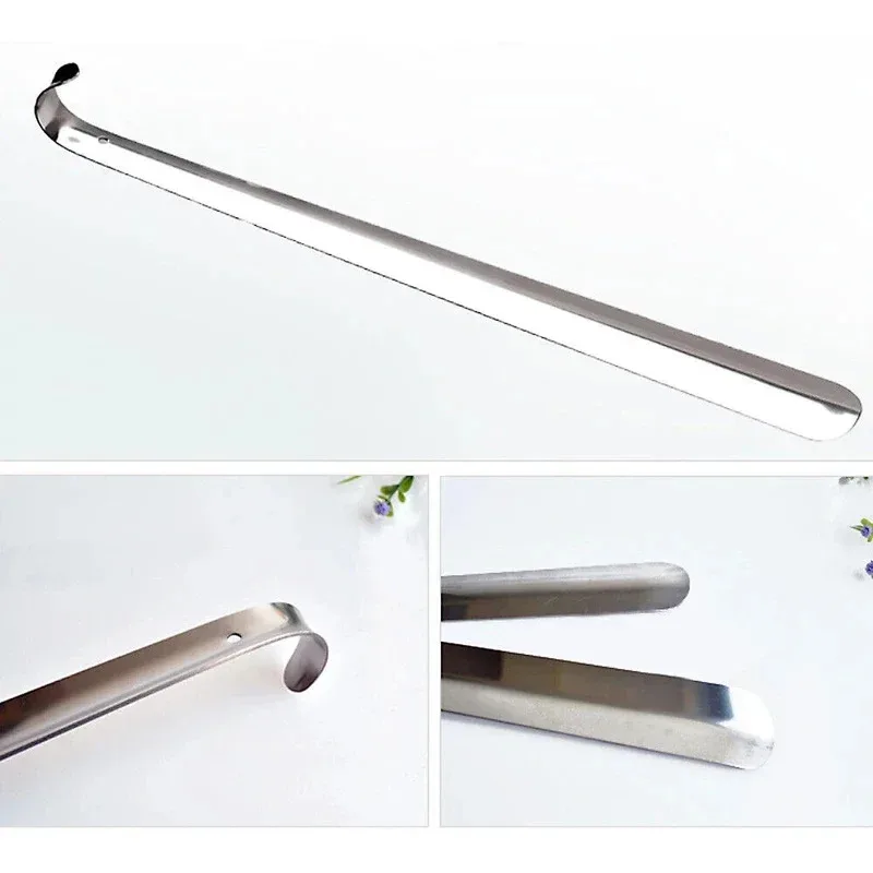 52cm Extra Long Stainless Steel Silver Metal Shoehorn Shoe Lifter Aid Slip-On Shoe Pulling Tool for Easy Shoe Removal