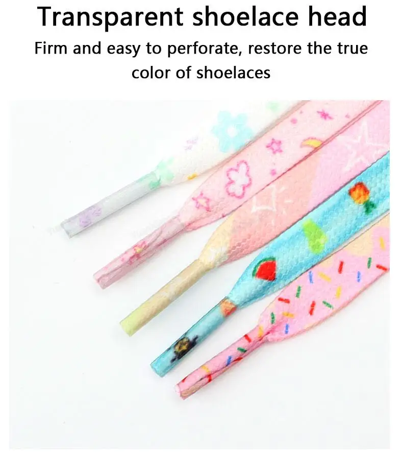 1Pair Print Shoelaces for Sneakers Quality Fabric Flat Shoe laces Fashion Girl Laces for Shoes width 0.8cm 120/140/160CM