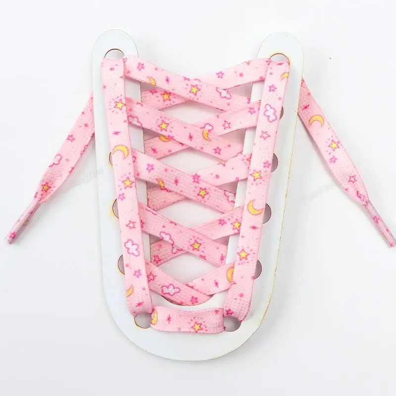 1Pair Print Shoelaces for Sneakers Quality Fabric Flat Shoe laces Fashion Girl Laces for Shoes width 0.8cm 120/140/160CM