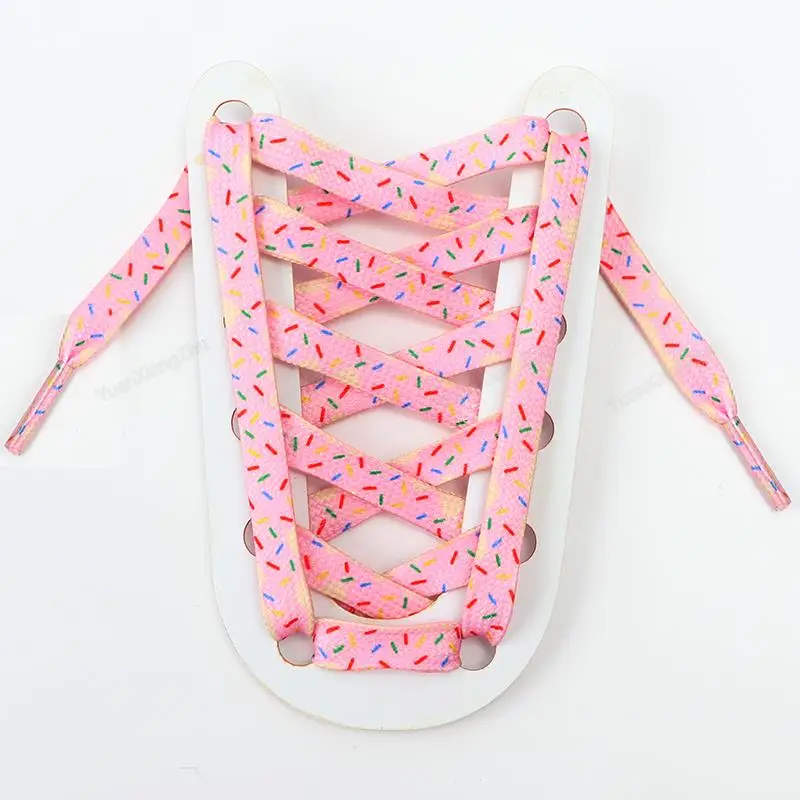 1Pair Print Shoelaces for Sneakers Quality Fabric Flat Shoe laces Fashion Girl Laces for Shoes width 0.8cm 120/140/160CM