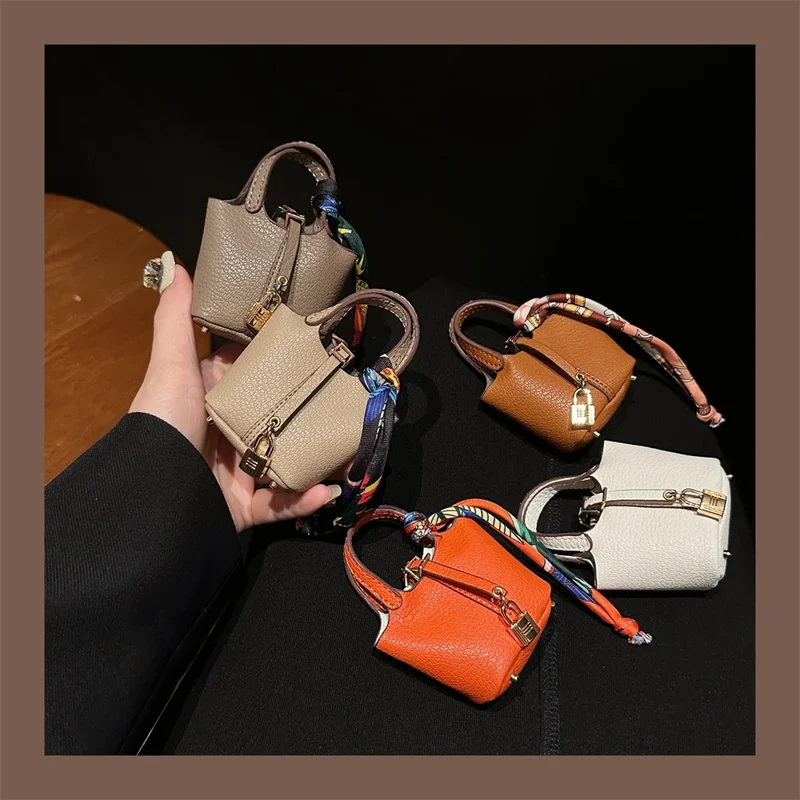 2024 New style Mini House Small Bag Handheld Portable Hand Rope Bluetooth Earphone Bag Zero Wallet Multi functional Small Bag