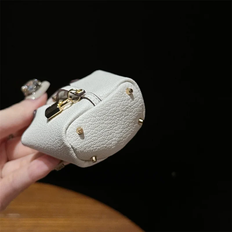 2024 New style Mini House Small Bag Handheld Portable Hand Rope Bluetooth Earphone Bag Zero Wallet Multi functional Small Bag