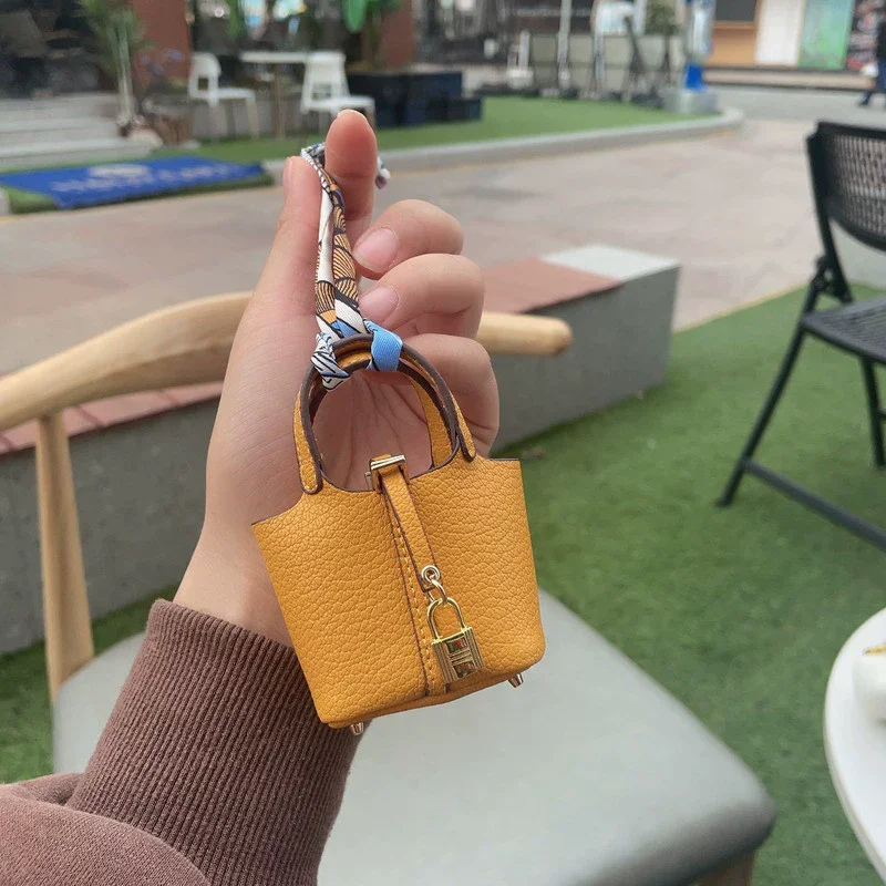 2024 New style Mini House Small Bag Handheld Portable Hand Rope Bluetooth Earphone Bag Zero Wallet Multi functional Small Bag