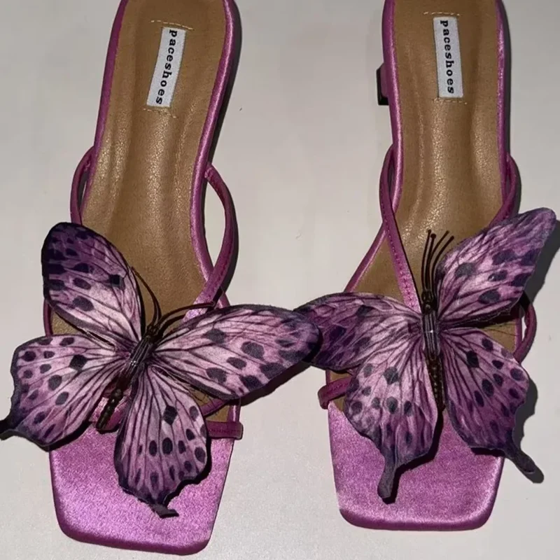 1 Pair Simulation Coloful Thai Fairy Butterfly Flower Shoe Buckles Personalized Design Butterfly Orchid Simulation Buckles Decor
