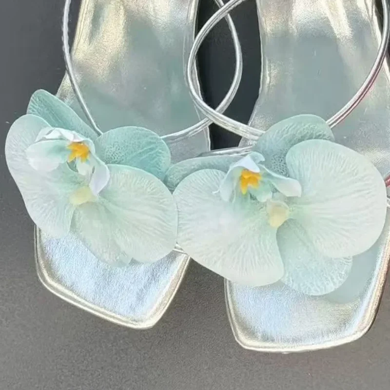 1 Pair Simulation Coloful Thai Fairy Butterfly Flower Shoe Buckles Personalized Design Butterfly Orchid Simulation Buckles Decor