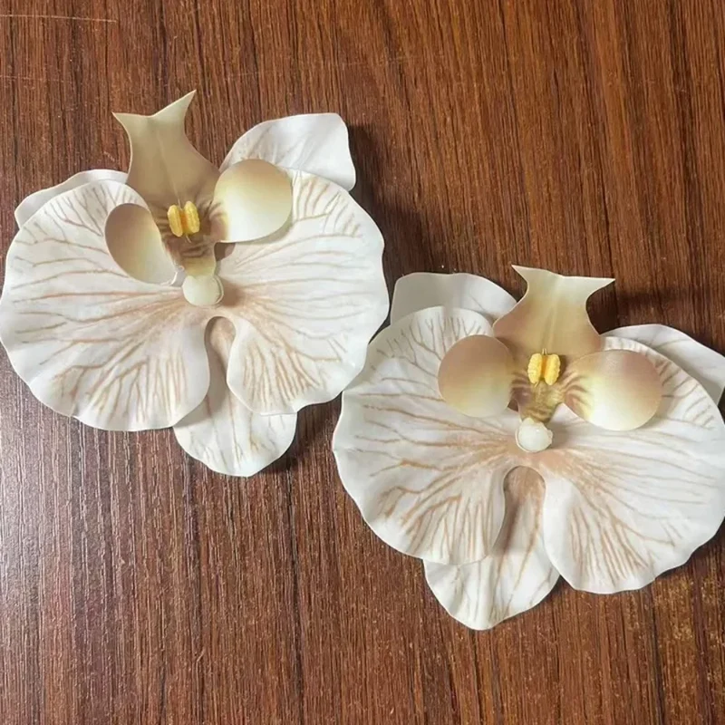 1 Pair Simulation Coloful Thai Fairy Butterfly Flower Shoe Buckles Personalized Design Butterfly Orchid Simulation Buckles Decor