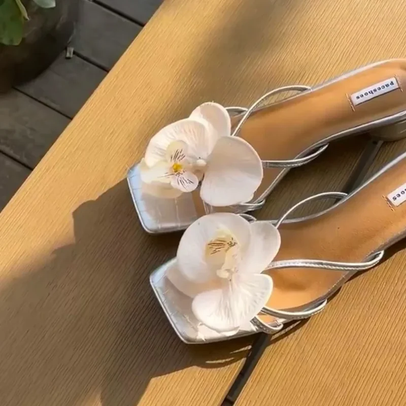 1 Pair Simulation Coloful Thai Fairy Butterfly Flower Shoe Buckles Personalized Design Butterfly Orchid Simulation Buckles Decor