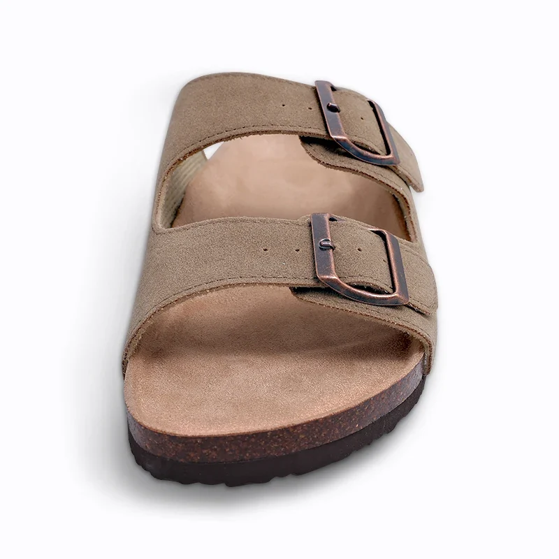 Shevalues Cork Sole Slippers For Women Men Classic Suede Summer Sandals With Arch Support Fashion Orthopedic Beach Cork Shoes