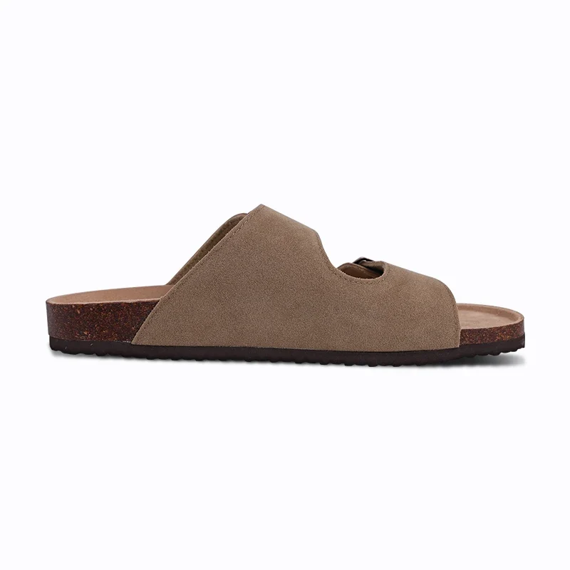 Shevalues Cork Sole Slippers For Women Men Classic Suede Summer Sandals With Arch Support Fashion Orthopedic Beach Cork Shoes