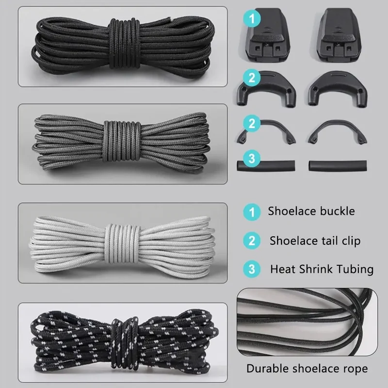 1Pair Without Ties Quick Lace Kit Round Tennis Creative No Tie Shoelaces Running Sneakers Shoelaces for Salomon Shoe Accessories