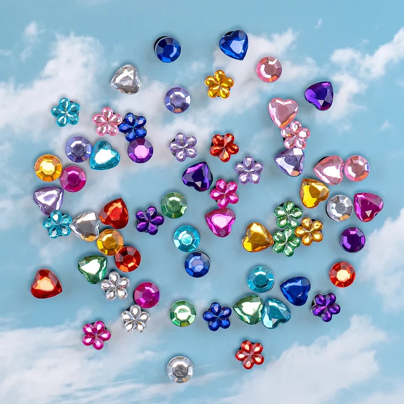 1PCS Bling Crystal PVC Shoe Charms Flower Heart Shaped Gem DIY Accessories Shoe Decorations Charms Transparent Diamond