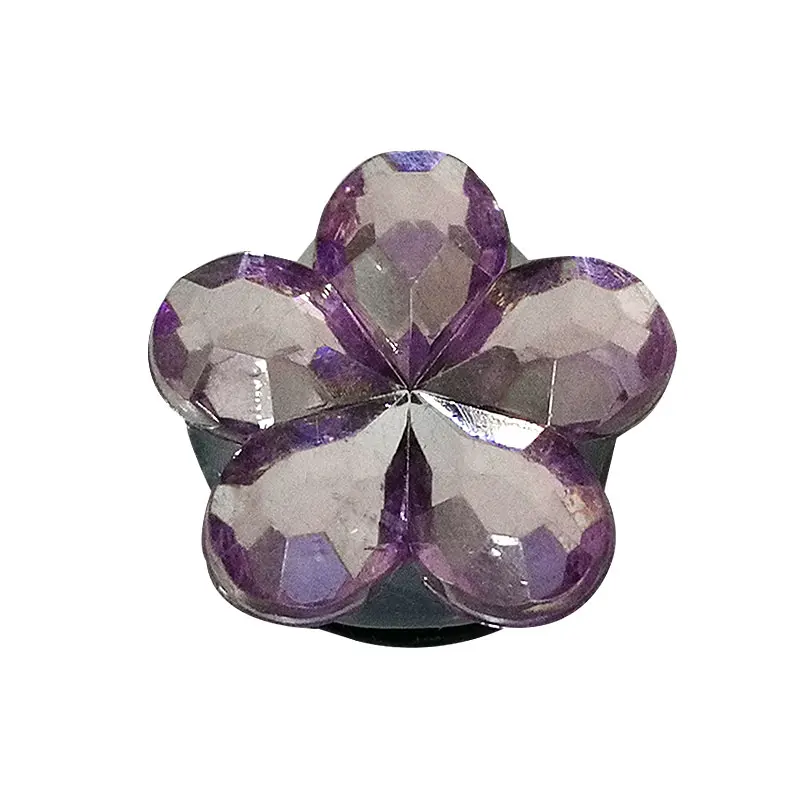 1PCS Bling Crystal PVC Shoe Charms Flower Heart Shaped Gem DIY Accessories Shoe Decorations Charms Transparent Diamond