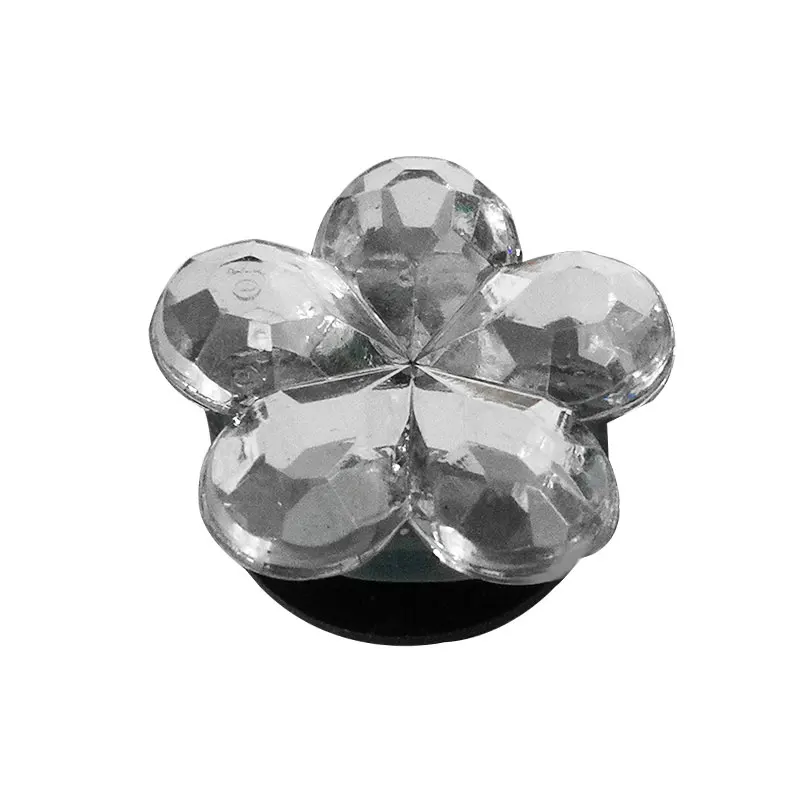 1PCS Bling Crystal PVC Shoe Charms Flower Heart Shaped Gem DIY Accessories Shoe Decorations Charms Transparent Diamond