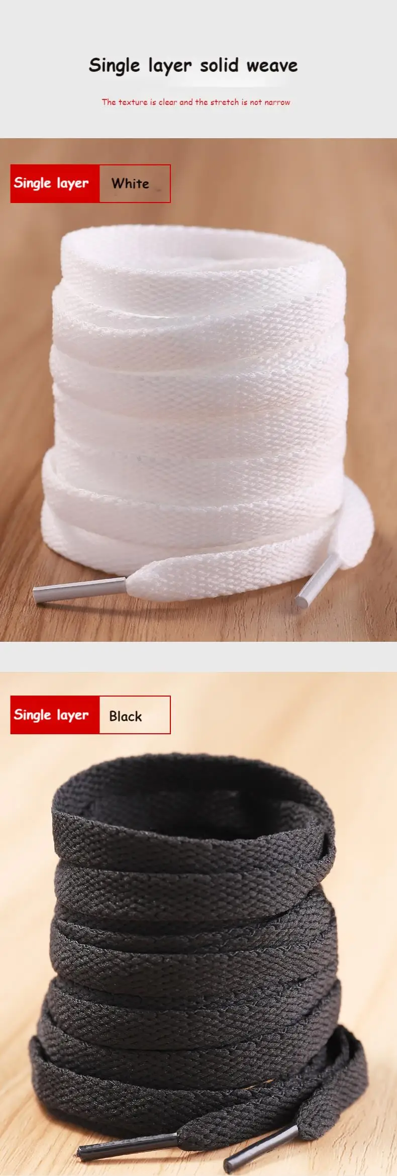 Classic Shoe laces White Black Flat Shoelaces for Sneakers laces Shoe Strings 70/90/100/120/140/160CM High-quality Shoelace