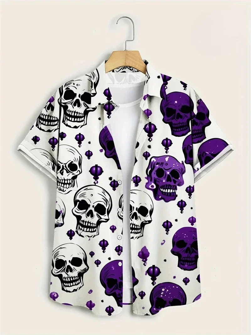 Hawaii Shirts for Men 3D Paisley Graphic Short-sleeved T-shirt Casual Lapel Buttons Male Tops Summer Oversized Bohemian Man Tees