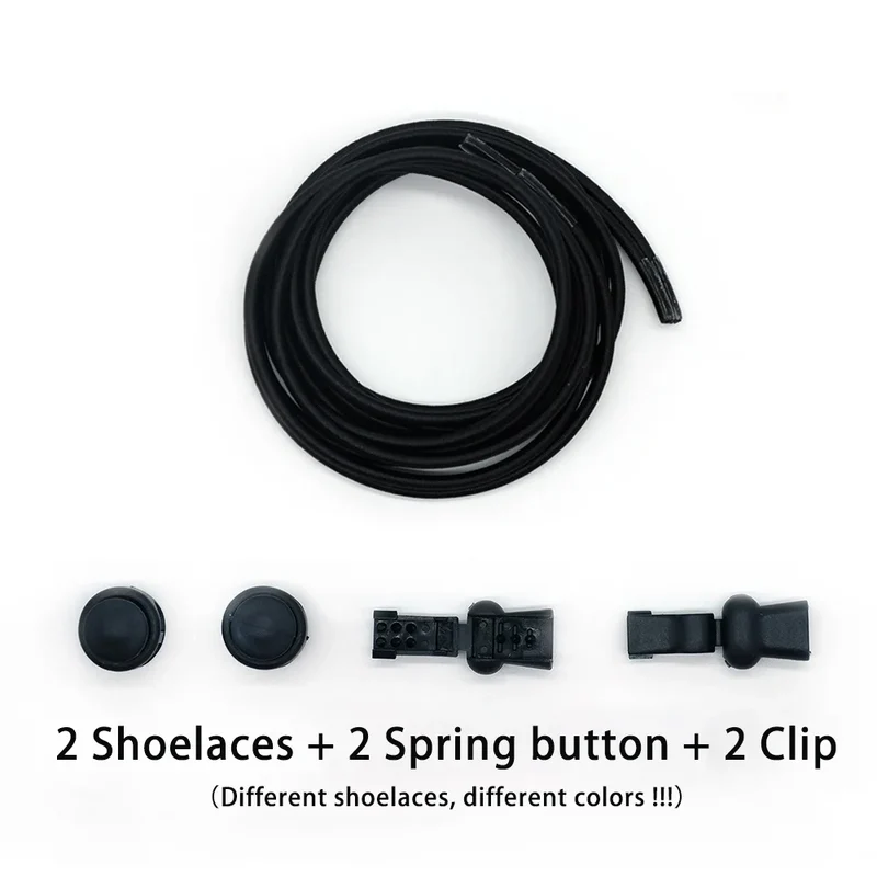 1 Pair of No Tie ShoesLaces Rubber Round Spring Lock Elastic Sneaker Shoelaces Laces Accessories Suitable for Kids Adult Lazy