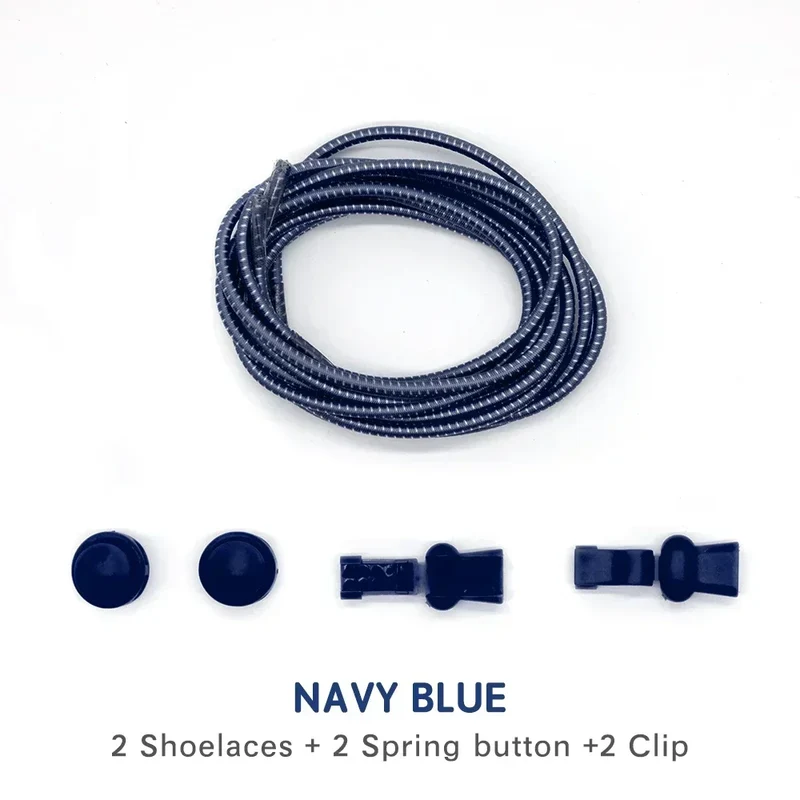 1 Pair of No Tie ShoesLaces Rubber Round Spring Lock Elastic Sneaker Shoelaces Laces Accessories Suitable for Kids Adult Lazy