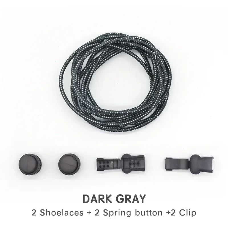 1 Pair of No Tie ShoesLaces Rubber Round Spring Lock Elastic Sneaker Shoelaces Laces Accessories Suitable for Kids Adult Lazy
