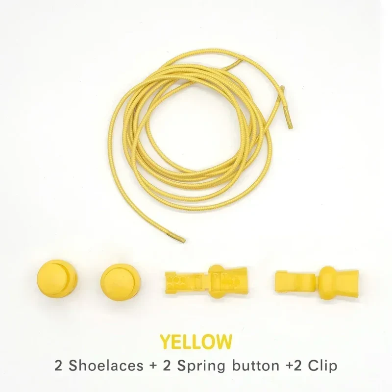 1 Pair of No Tie ShoesLaces Rubber Round Spring Lock Elastic Sneaker Shoelaces Laces Accessories Suitable for Kids Adult Lazy