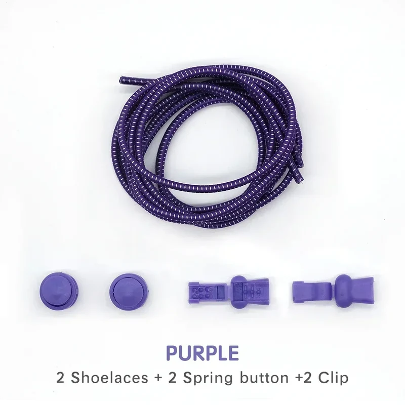 1 Pair of No Tie ShoesLaces Rubber Round Spring Lock Elastic Sneaker Shoelaces Laces Accessories Suitable for Kids Adult Lazy