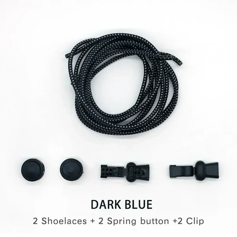 1 Pair of No Tie ShoesLaces Rubber Round Spring Lock Elastic Sneaker Shoelaces Laces Accessories Suitable for Kids Adult Lazy