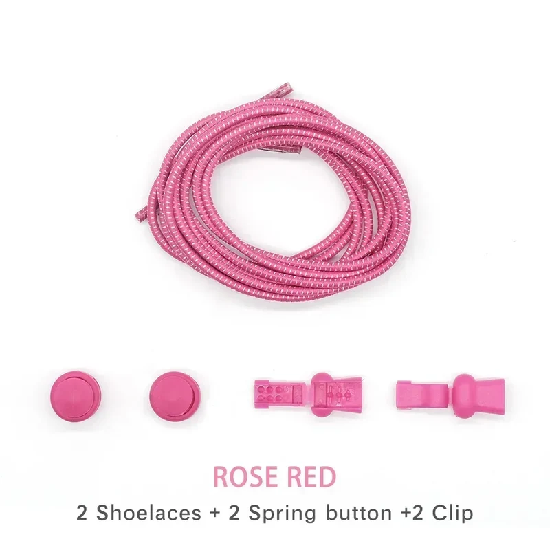 1 Pair of No Tie ShoesLaces Rubber Round Spring Lock Elastic Sneaker Shoelaces Laces Accessories Suitable for Kids Adult Lazy
