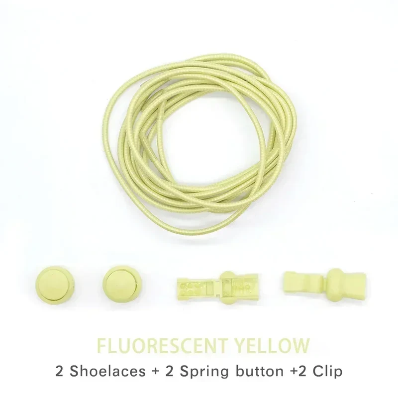 1 Pair of No Tie ShoesLaces Rubber Round Spring Lock Elastic Sneaker Shoelaces Laces Accessories Suitable for Kids Adult Lazy
