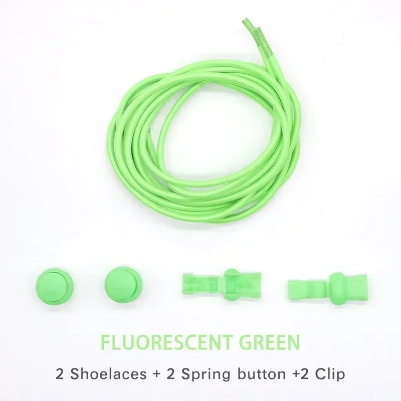 1 Pair of No Tie ShoesLaces Rubber Round Spring Lock Elastic Sneaker Shoelaces Laces Accessories Suitable for Kids Adult Lazy