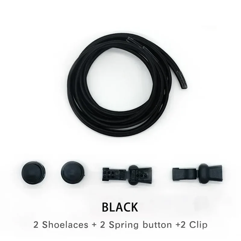1 Pair of No Tie ShoesLaces Rubber Round Spring Lock Elastic Sneaker Shoelaces Laces Accessories Suitable for Kids Adult Lazy