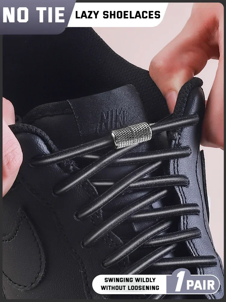 New Elastic Laces Sneakers Tennis Round Shoe laces Without ties Kids Adult Rubber Bands No Tie Shoelace Shoe Accessories