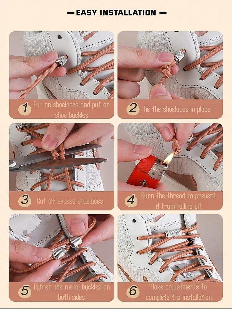 New Elastic Laces Sneakers Tennis Round Shoe laces Without ties Kids Adult Rubber Bands No Tie Shoelace Shoe Accessories