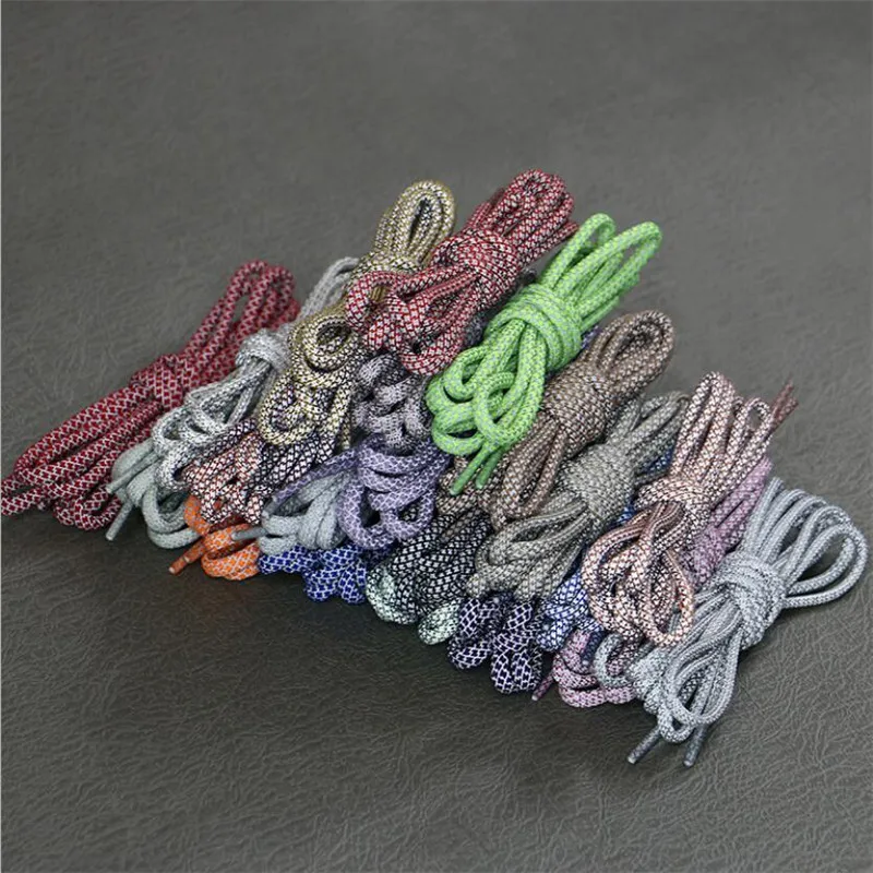 1 Pair Reflective Shoelaces Top Quality Round Rope Sports Shoe Laces Boots and Sneaker Shoelace Multi-color Length 120cm