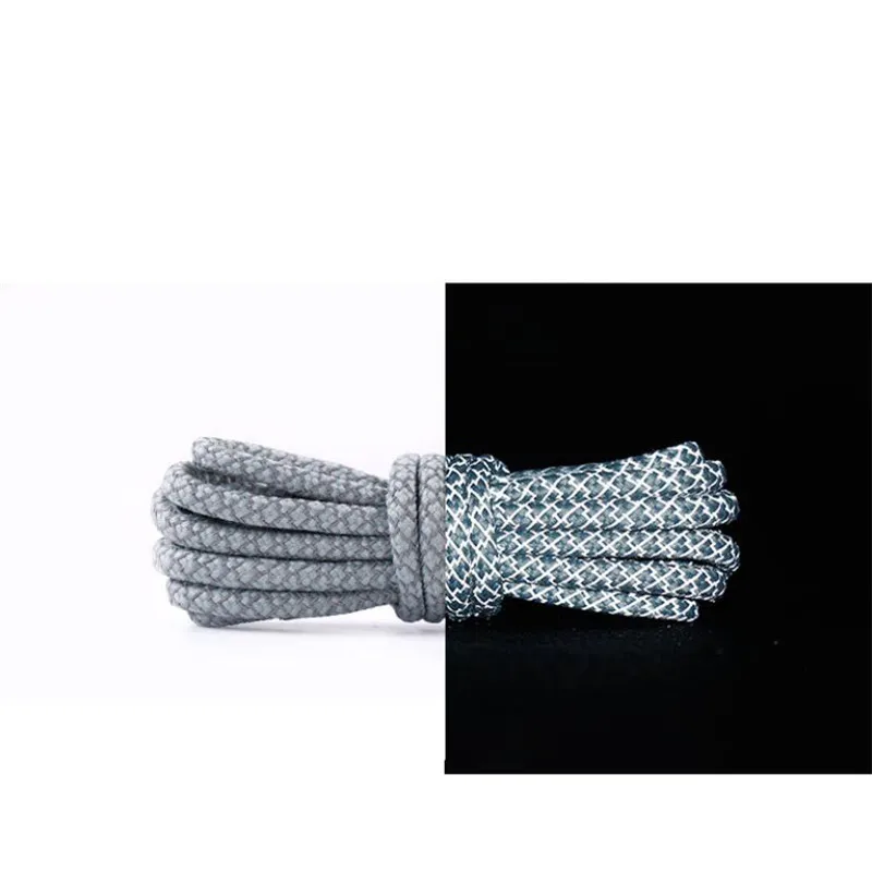 1 Pair Reflective Shoelaces Top Quality Round Rope Sports Shoe Laces Boots and Sneaker Shoelace Multi-color Length 120cm