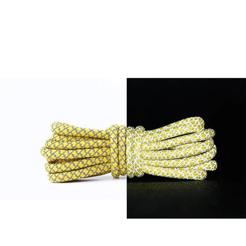 1 Pair Reflective Shoelaces Top Quality Round Rope Sports Shoe Laces Boots and Sneaker Shoelace Multi-color Length 120cm
