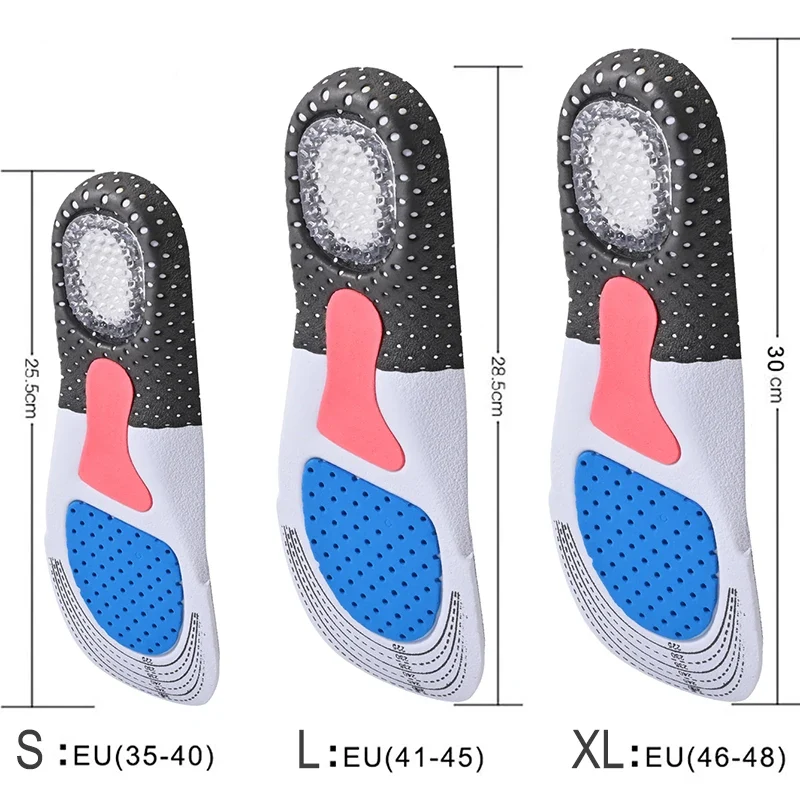 Silicone Gel Insoles Sport Running Insoles for feet Man Women orthopedic pad Massaging Shock Absorption arch support