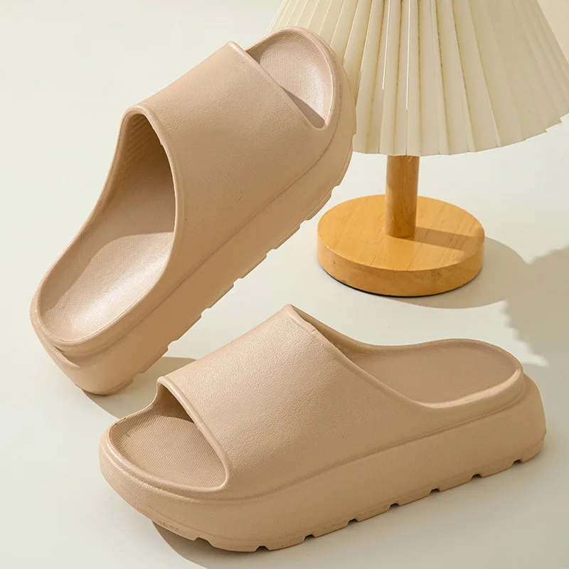 Comwarm Women Platform Slippers Soft EVA Thick Sole Sandals Fashion High Bottom Flat Heel Slippers Non-slip Casual House Slides