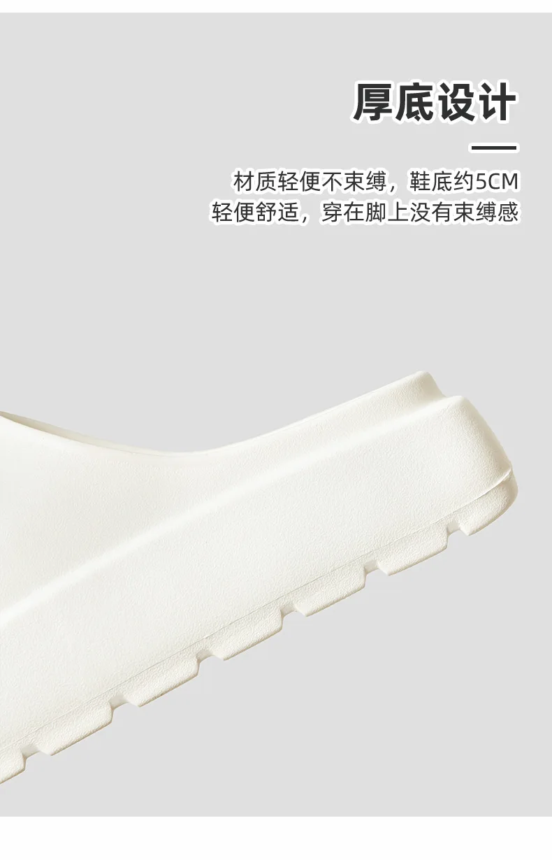 Comwarm Women Platform Slippers Soft EVA Thick Sole Sandals Fashion High Bottom Flat Heel Slippers Non-slip Casual House Slides