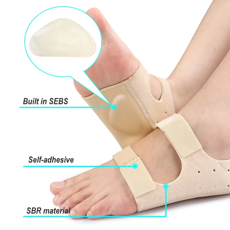 1Pair Relief Plantar Fasciitis Heel Protectors Shockproof Achilles Tendonitis Heel Support Cushion Adjustable Heel Inserts Pads