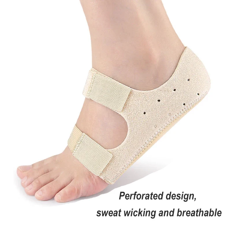 1Pair Relief Plantar Fasciitis Heel Protectors Shockproof Achilles Tendonitis Heel Support Cushion Adjustable Heel Inserts Pads