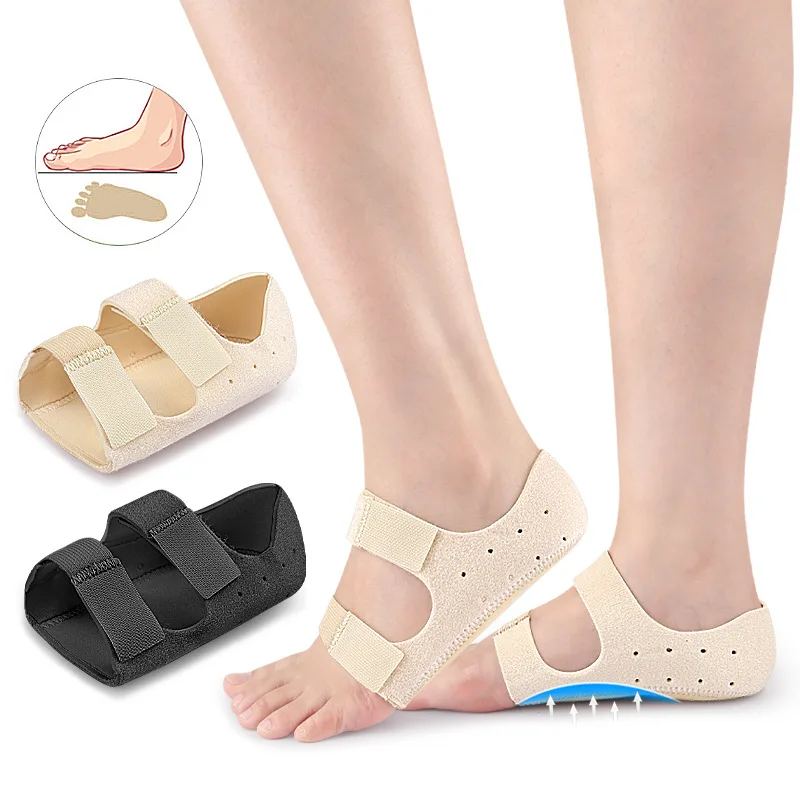 1Pair Relief Plantar Fasciitis Heel Protectors Shockproof Achilles Tendonitis Heel Support Cushion Adjustable Heel Inserts Pads