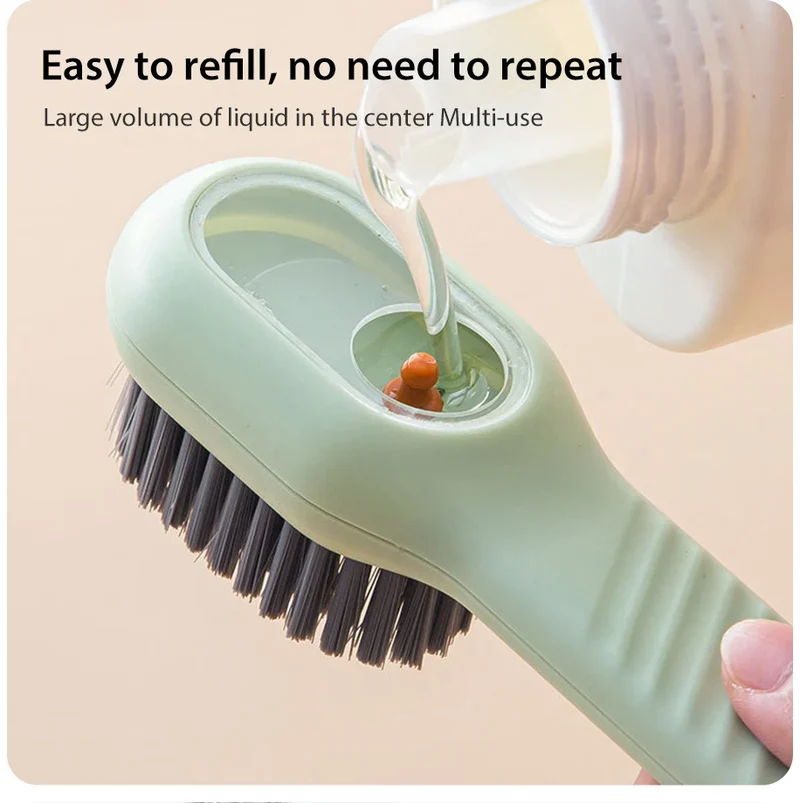 Multifunction Cleaning Shoe Brush Soft Automatic Liquid Shoe Brush Long Handle Liquid Clothes Brush Household Cleaning Tools