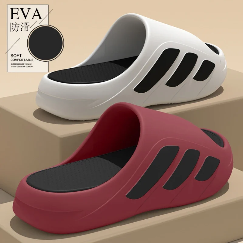 New Men Slippers Slides with a Sense High Aesthetic Value External Wear Anti Slip Thick Bottom, Beach Cool Slippers for Men