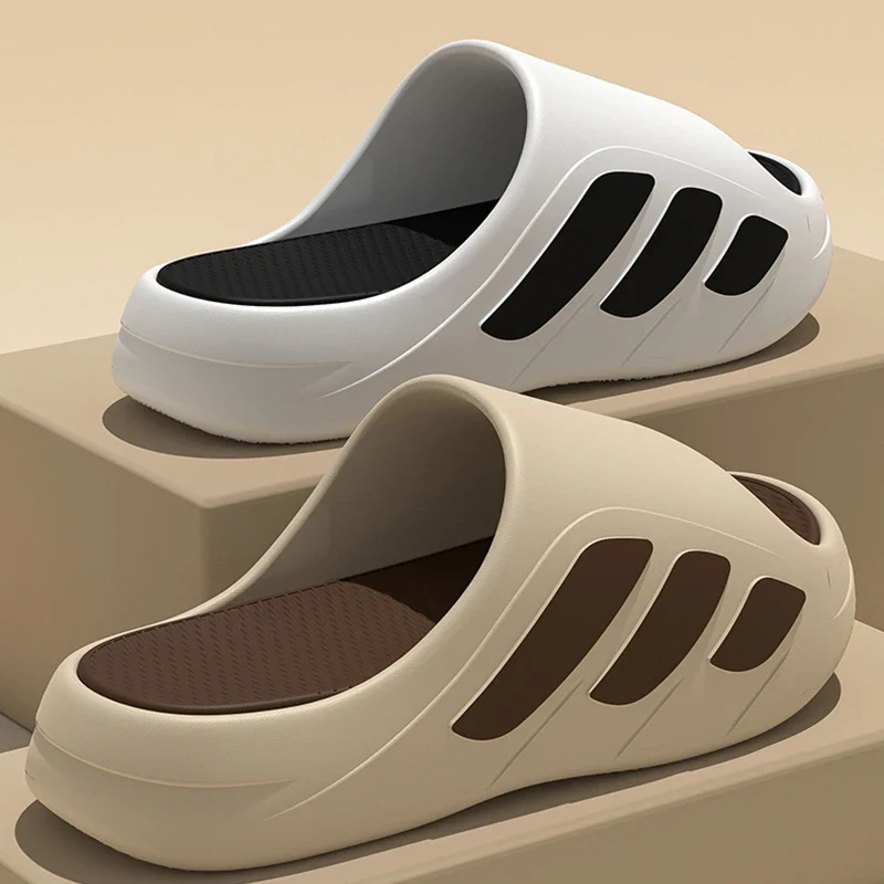 New Men Slippers Slides with a Sense High Aesthetic Value External Wear Anti Slip Thick Bottom, Beach Cool Slippers for Men
