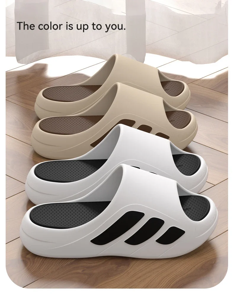 New Men Slippers Slides with a Sense High Aesthetic Value External Wear Anti Slip Thick Bottom, Beach Cool Slippers for Men