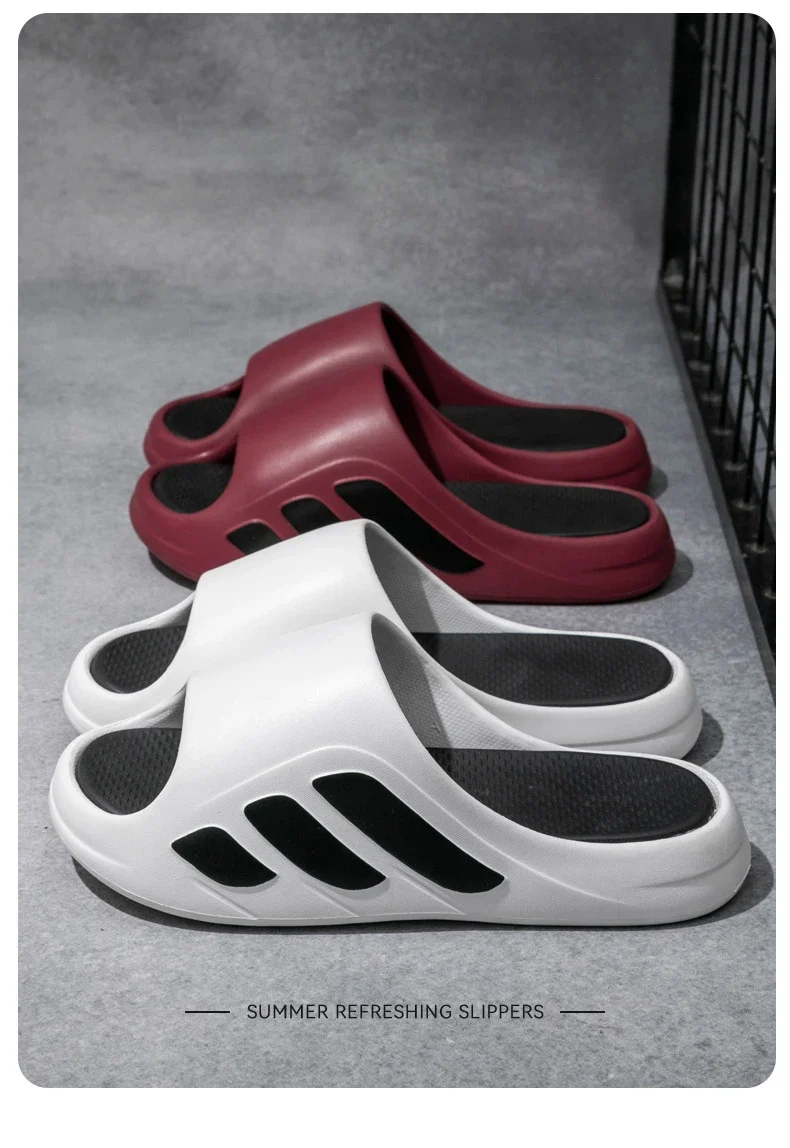 New Men Slippers Slides with a Sense High Aesthetic Value External Wear Anti Slip Thick Bottom, Beach Cool Slippers for Men