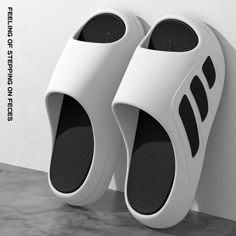 New Men Slippers Slides with a Sense High Aesthetic Value External Wear Anti Slip Thick Bottom, Beach Cool Slippers for Men