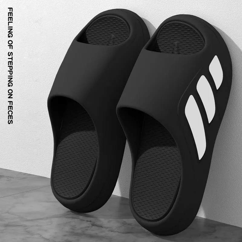 New Men Slippers Slides with a Sense High Aesthetic Value External Wear Anti Slip Thick Bottom, Beach Cool Slippers for Men